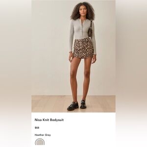 Reformation Nisa Knit Bodysuit - Heather Grey